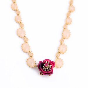 Les Nereides Bonsior Pink STONE STATEMENT NECKLACE